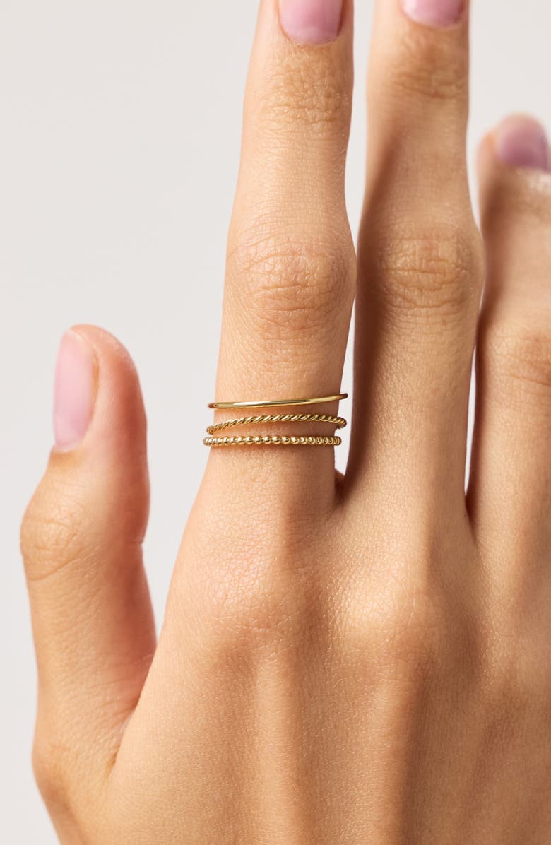 Ana Luisa Ring Set - Gold Trio Ring Set, Alternate, color, Gold