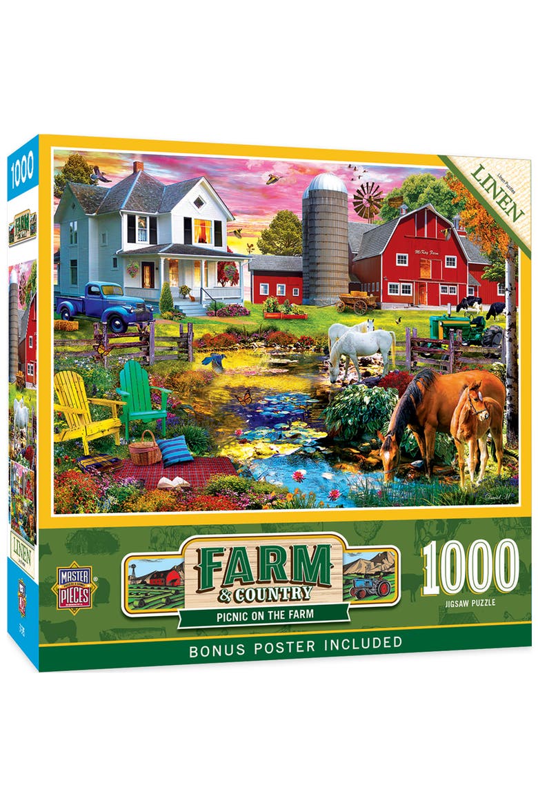 Picnic on the Farm 1000 Piece Puzzle, Main, color, Multicolor