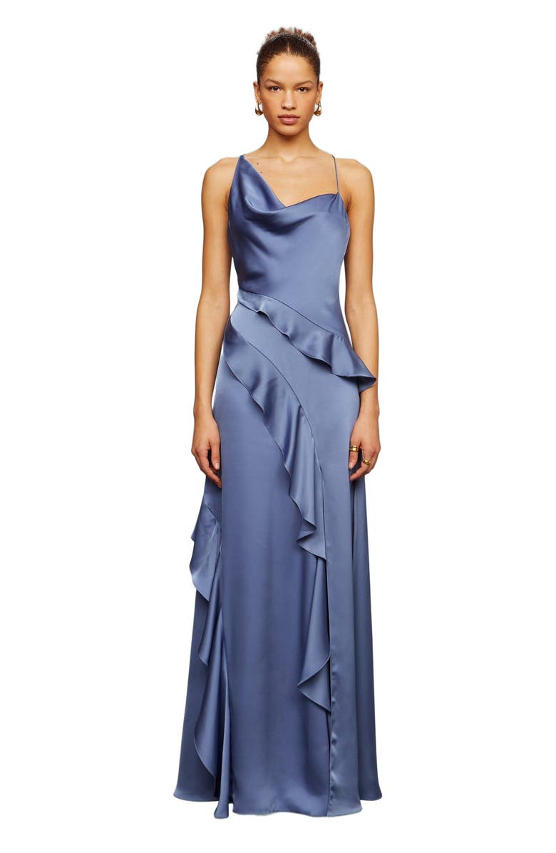 AMUR Sara Heavy Charm Gown, Main, color, Dusk Blue