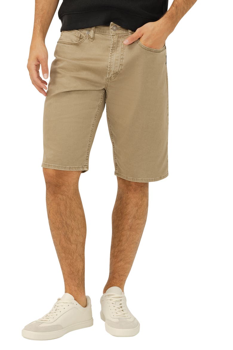 Zac 5-Pocket Stretch Cotton Shorts, Main, color, DARK TAUPE