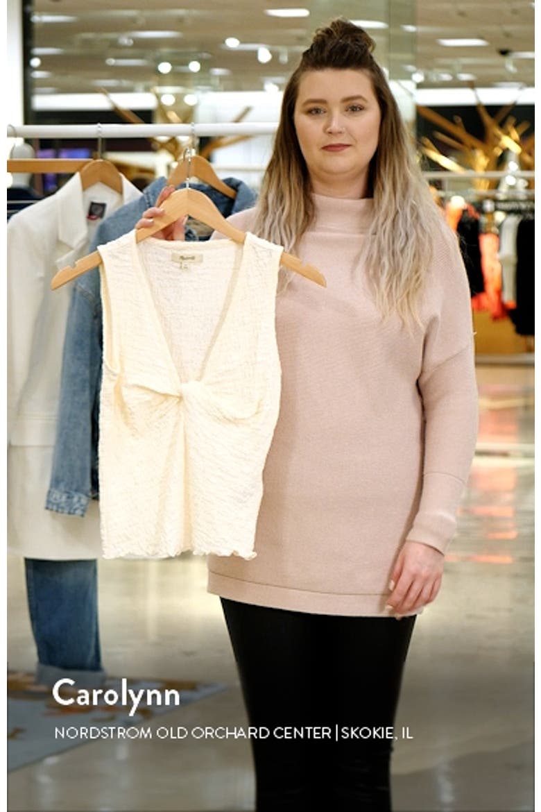 Popcorn Knit Twist Front Sleeveless Crop Top video
