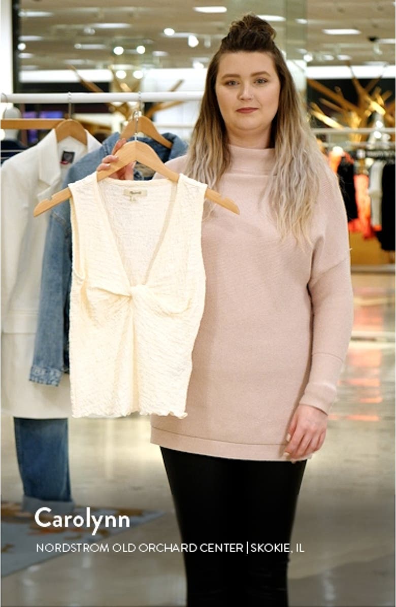 Popcorn Knit Twist Front Sleeveless Crop Top, sales video thumbnail