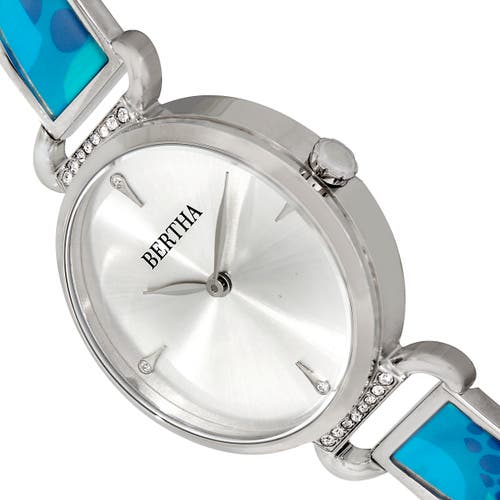 Bertha Katherine Enamel-designed Bracelet Watch In Blue