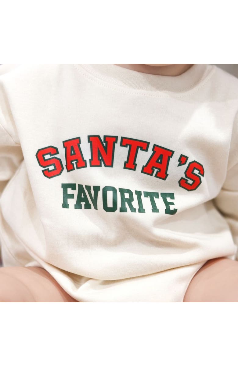 Sweet Wink Santa's Favorite Christmas Long Sleeve Romper, Alternate, color, Natural