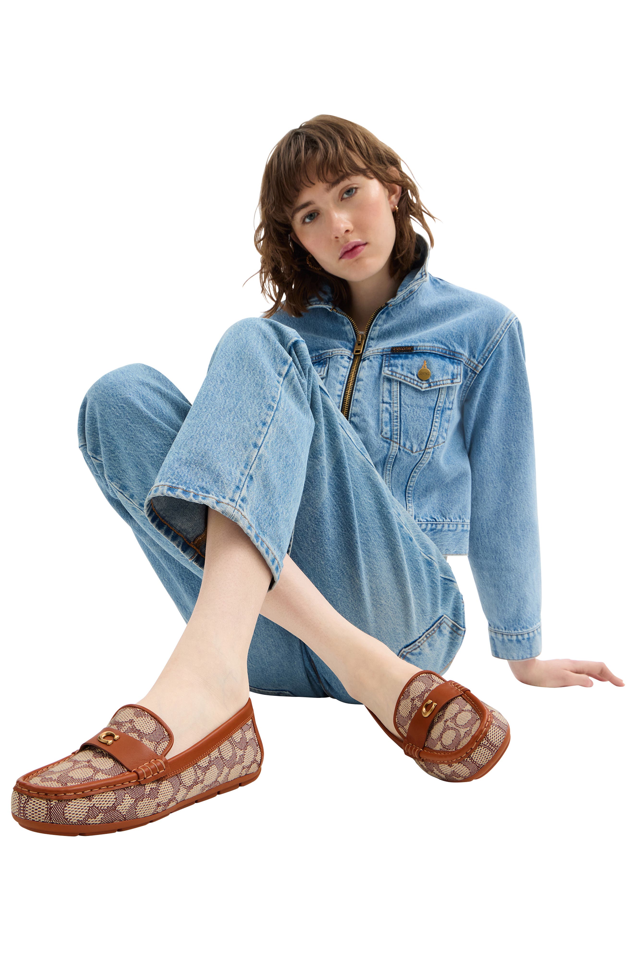 COACH Sculpted C Loafer, Alternate, color, Cocoa/ Burnished Ambe