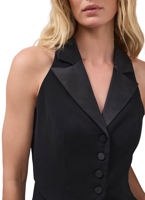 Mint Velvet Tuxedo Wide Leg Jumpsuit In Black