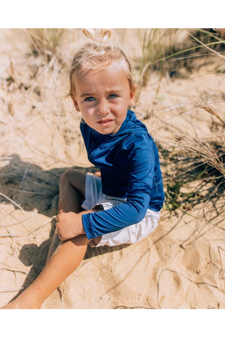 Toddler's Long Sleeve Full Zip Hoodie Top with Sun and UV Protection, Alternate, color, Navy
