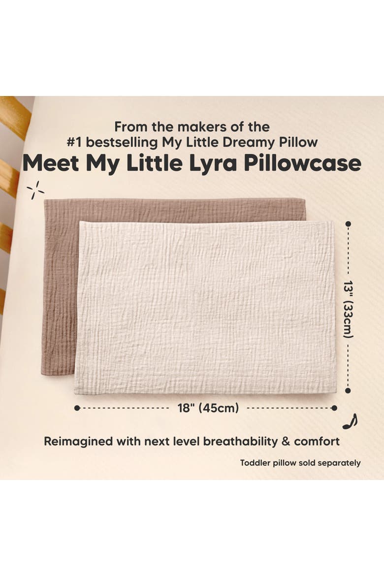 2-Pack My Little Lyra Pillowcases, Alternate, color, Ecru