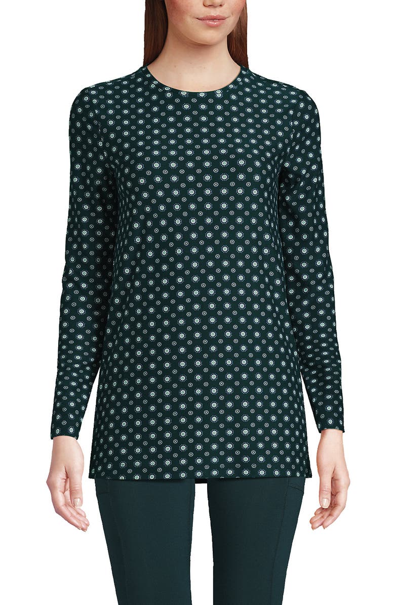 Lands' End Long Sleeve Performance Crew Neck Tunic, Main, color, 
