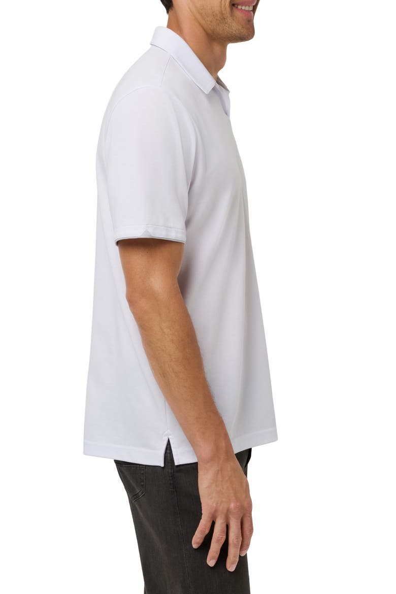 Late At Night Stretch Knit Polo, Alternate, color, WHITE