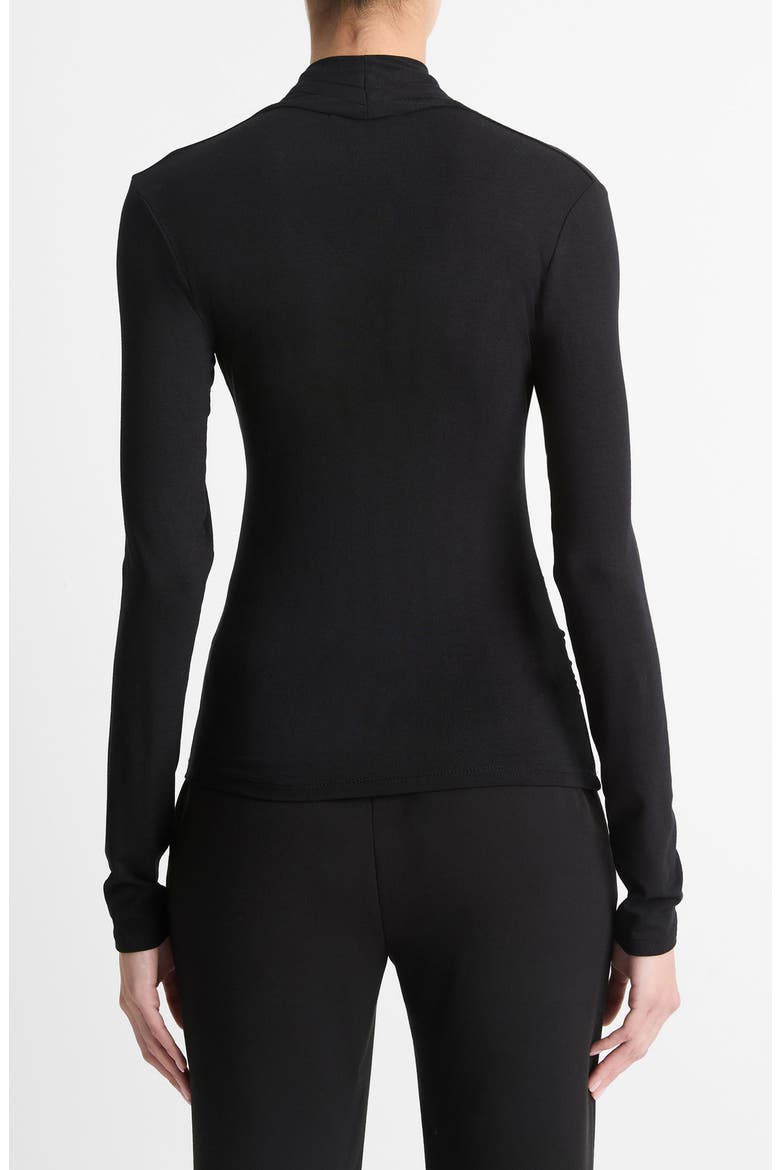 Long Sleeve Knit Wrap Top, Alternate, color, BLACK