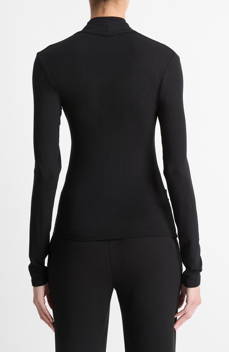 Vince Long Sleeve Knit Wrap Top, Alternate, color, Black