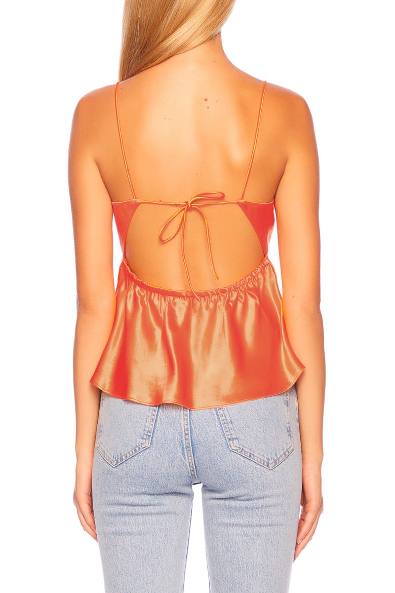 Tie Back Silk Top, Alternate, color, NECTARINE