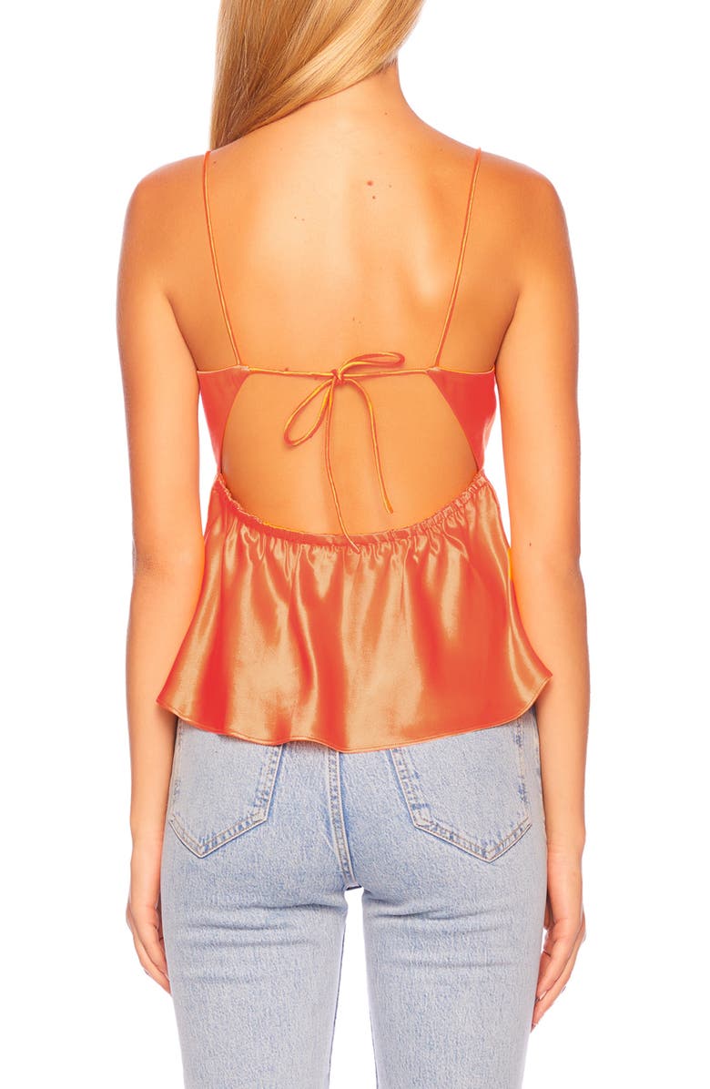 Susana Monaco Tie Back Silk Top, Alternate, color, Nectarine