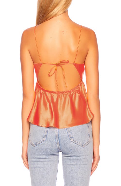 Susana Monaco Tie Back Silk Top In Nectarine
