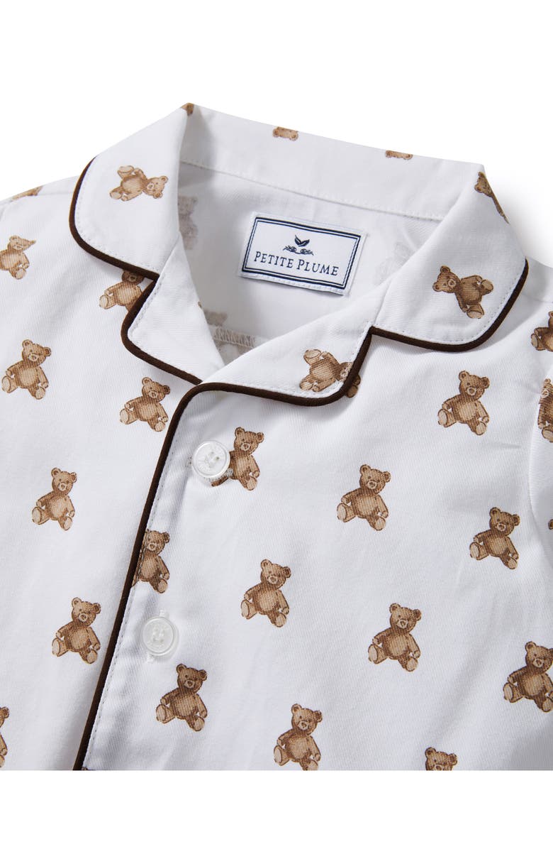 Petite Plume Teddy One-Piece Brushed Twill Pajamas, Alternate, color, 