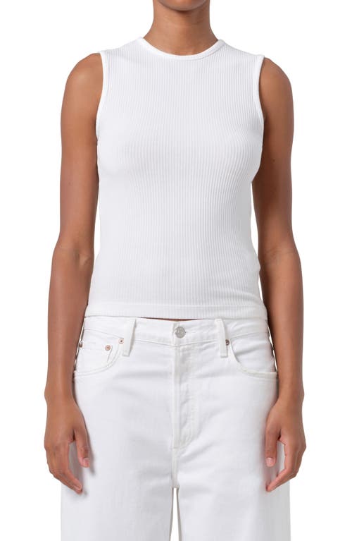 Agolde Sleeveless Ribbed Tank Top In White
