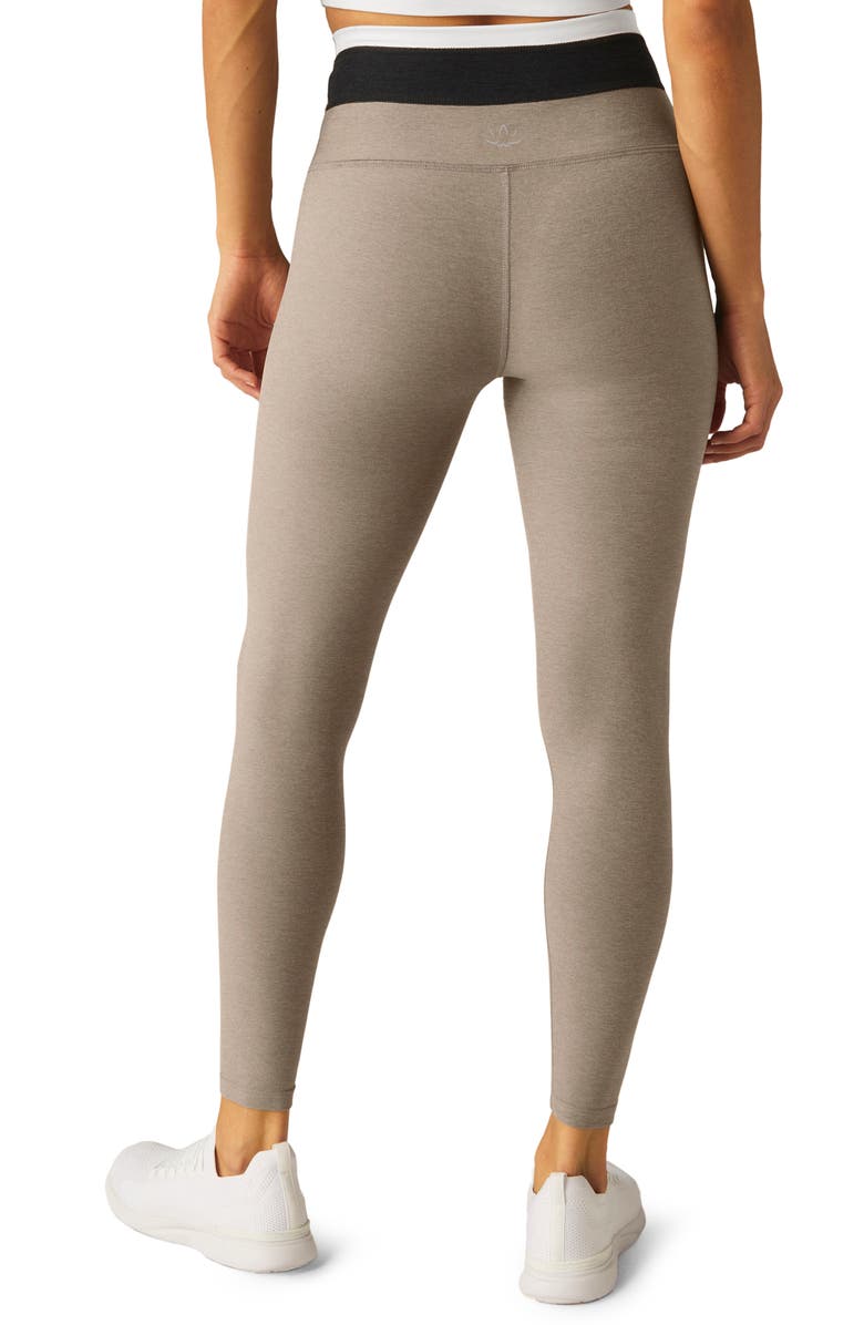 Beyond Yoga Space Dye Horizon Colorblock Ankle Leggings, Alternate, color, Birch Tri-Color
