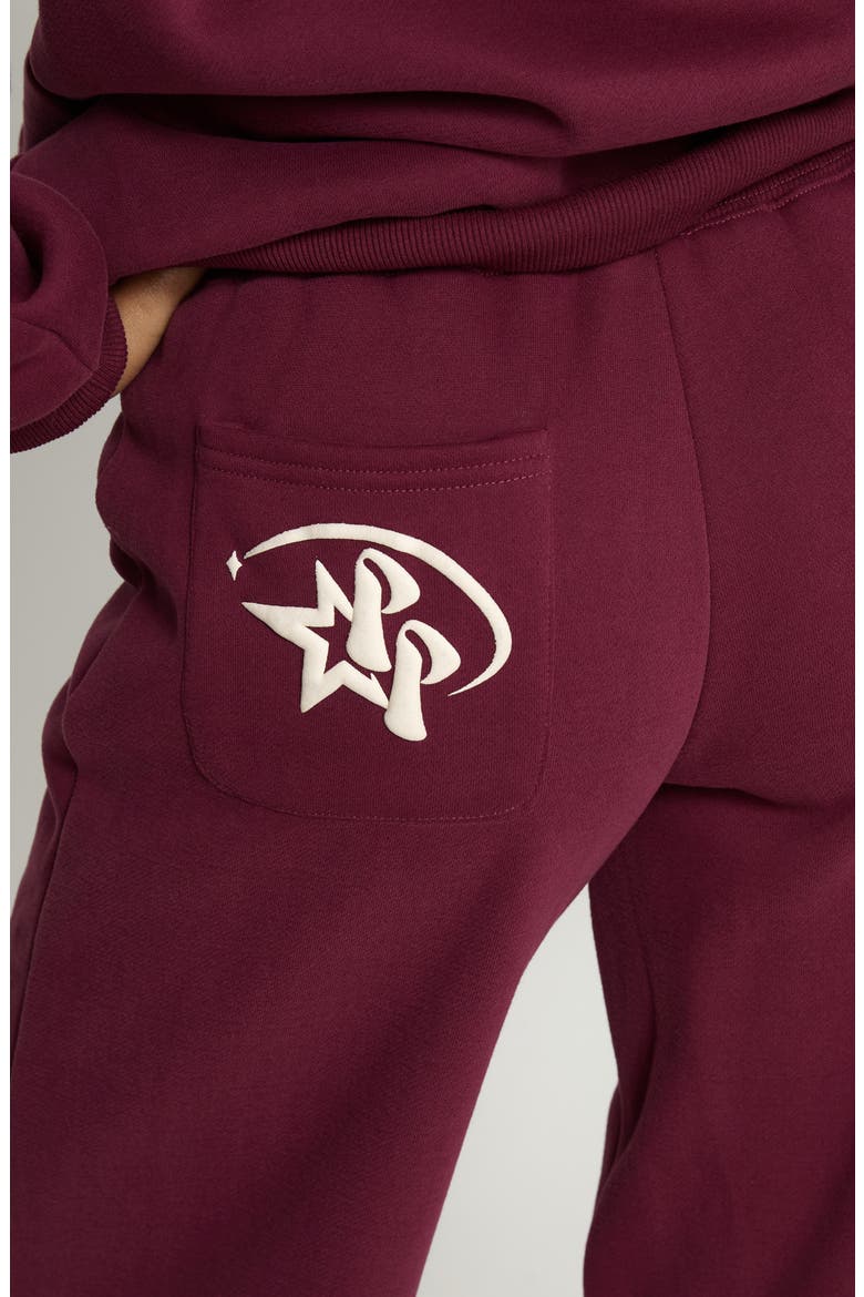 Stargirl Wide Leg Sweatpants, Alternate, color, BURGUNDY