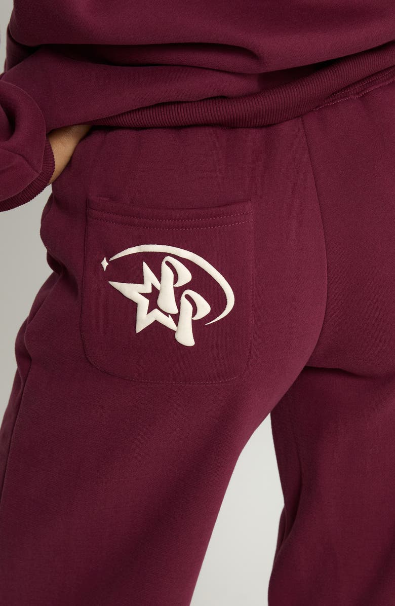 Princess Polly Stargirl Wide Leg Sweatpants, Alternate, color, Burgundy