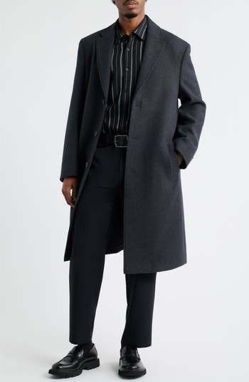 Open Edit Wool Blend Melton Overcoat | Nordstrom