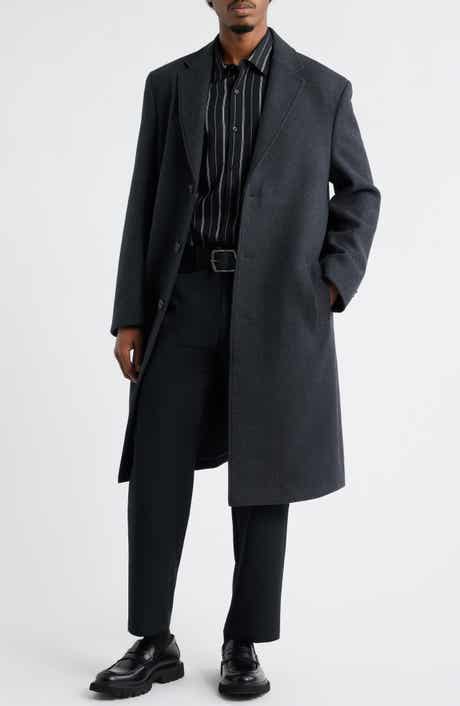 Open Edit Wool Blend Melton Overcoat