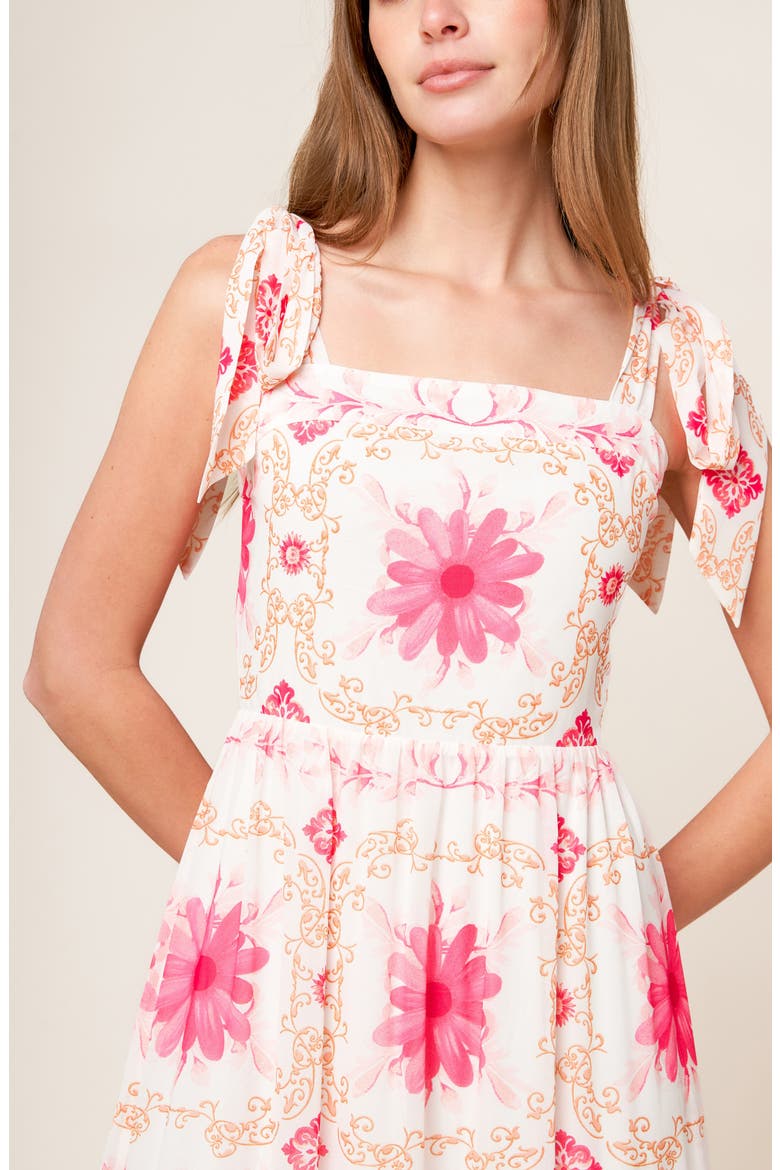 Shoulder Tie Maxi Dress, Alternate, color, IVORY PINK