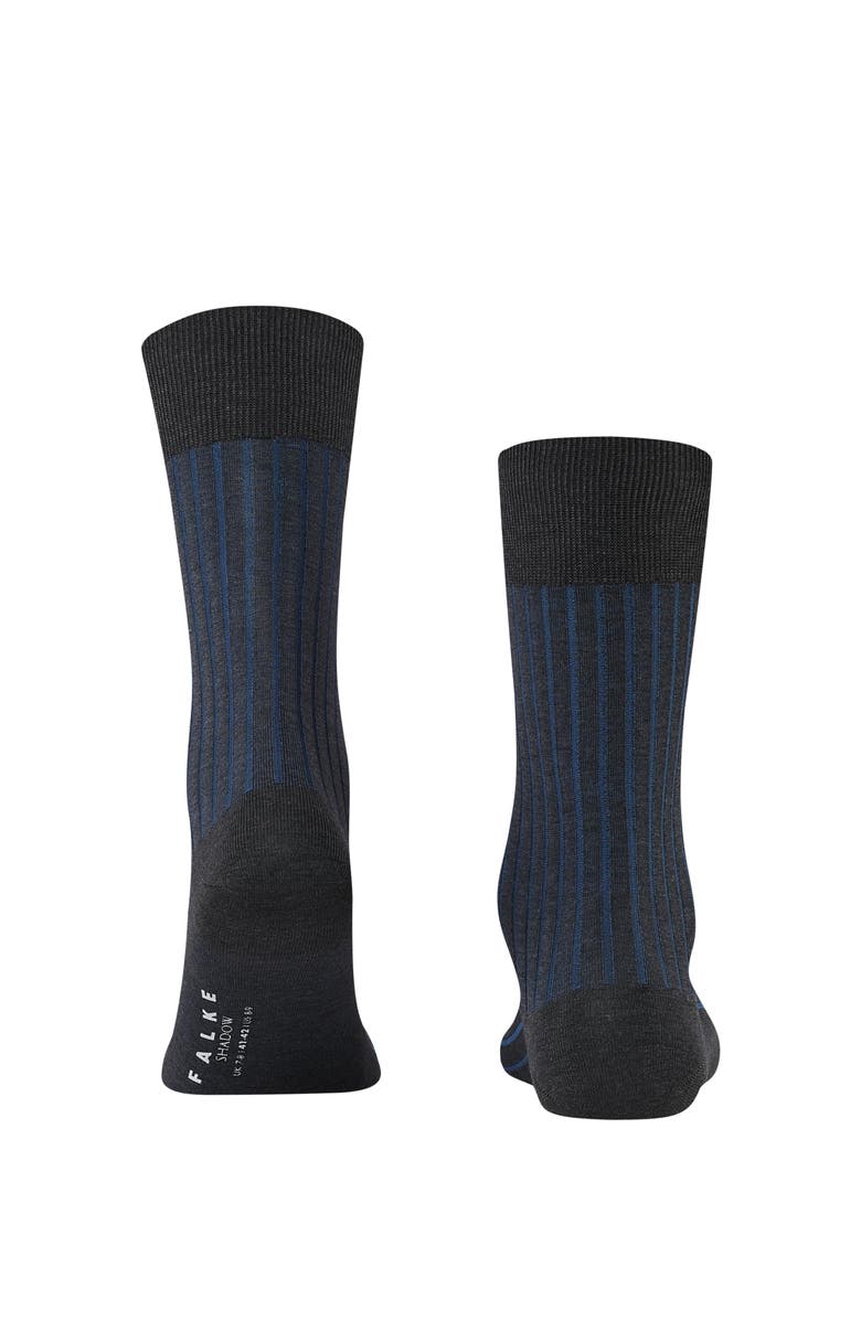 Falke Shadow Striped Dress Socks, Alternate, color, Anthracite Melange