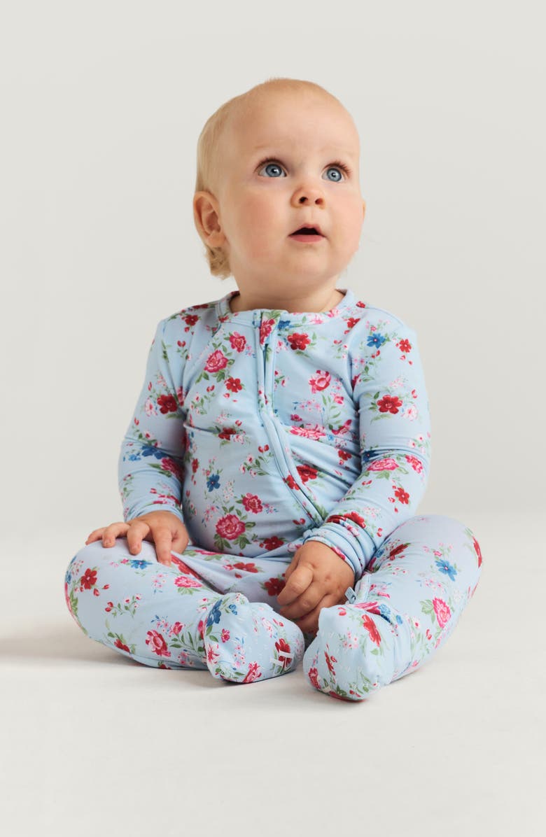 Posh Peanut Fitted Convertible One-Piece Pajamas, Alternate, color, Blue