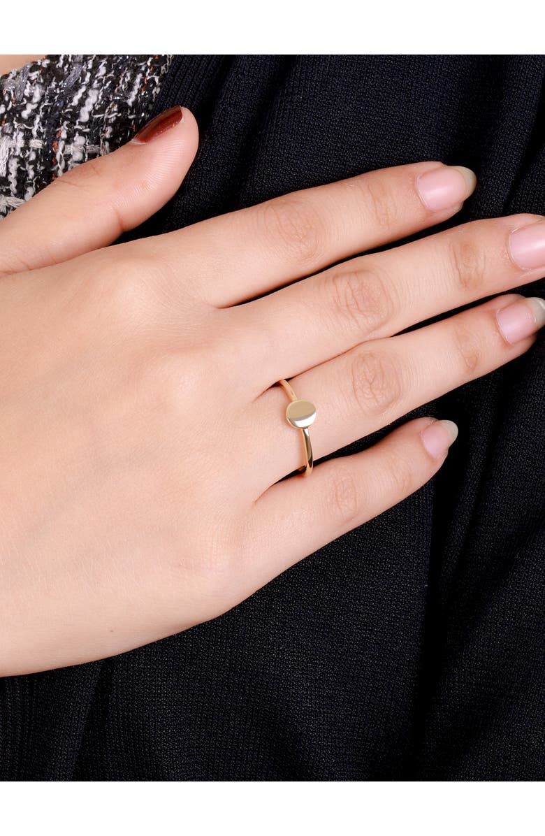 DEVATA Round Disc Ring in 14K Gold, Alternate, color, Yellow Gold