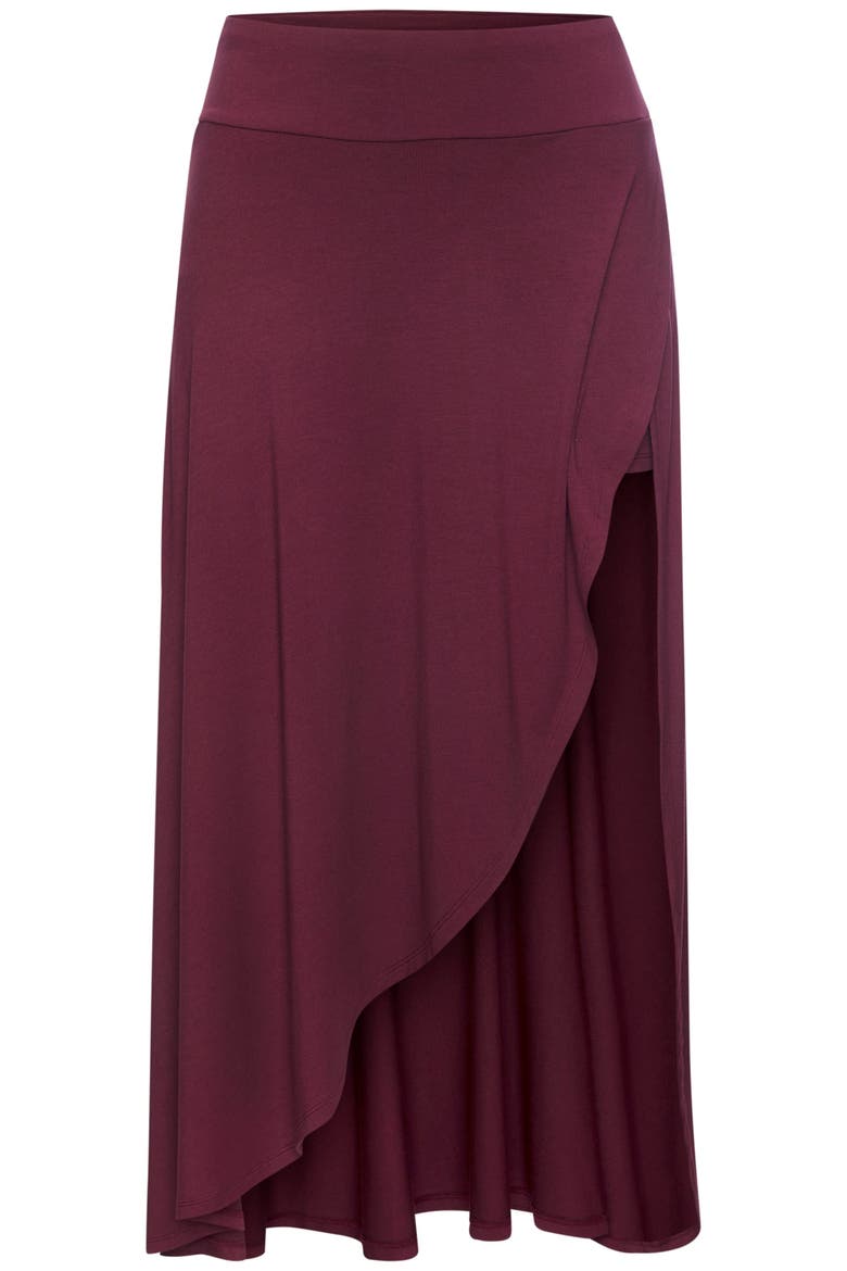 Asymmetrical Maxi Skort, Alternate, color, Wine