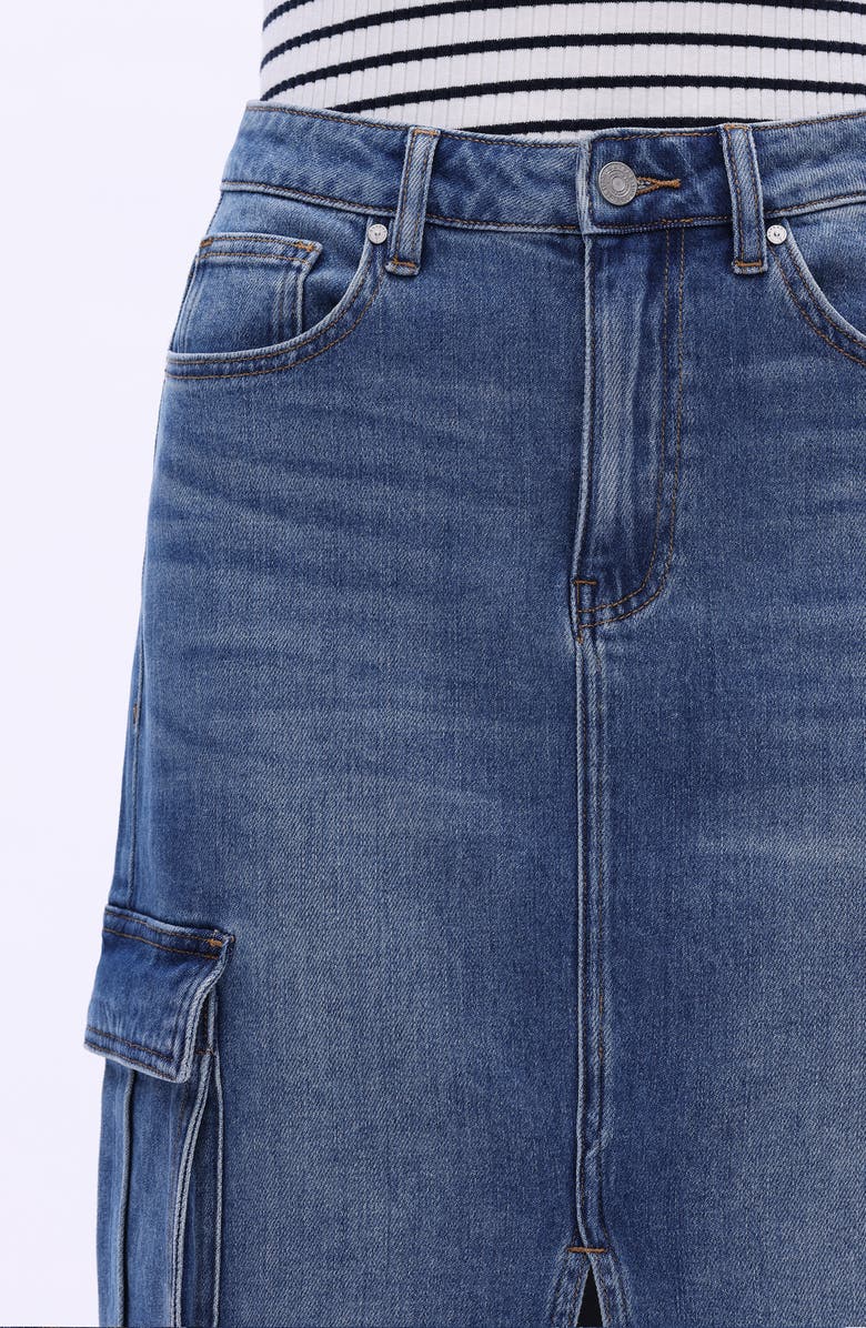 Bayeas Denim Cargo Maxi Skirt, Alternate, color, Retro Medium Blue