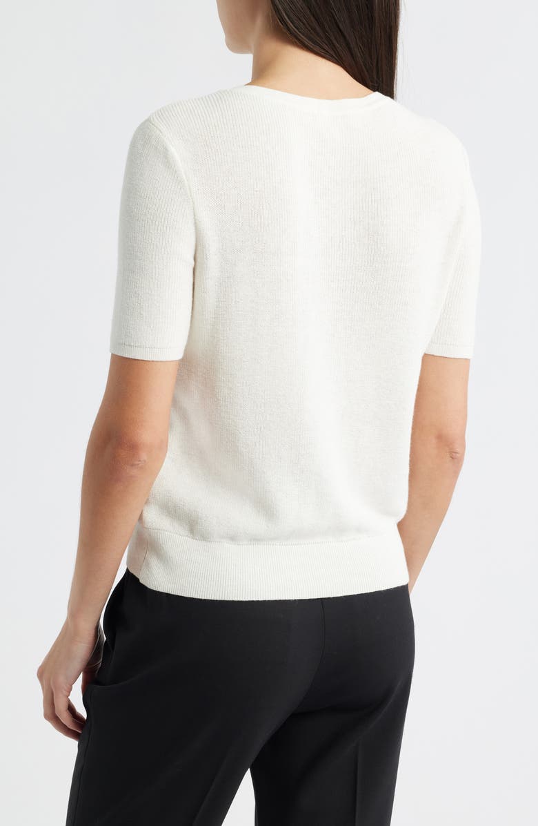 Mavi Jeans Short Sleeve Cotton Blend Cardigan, Alternate, color, Marshmallow