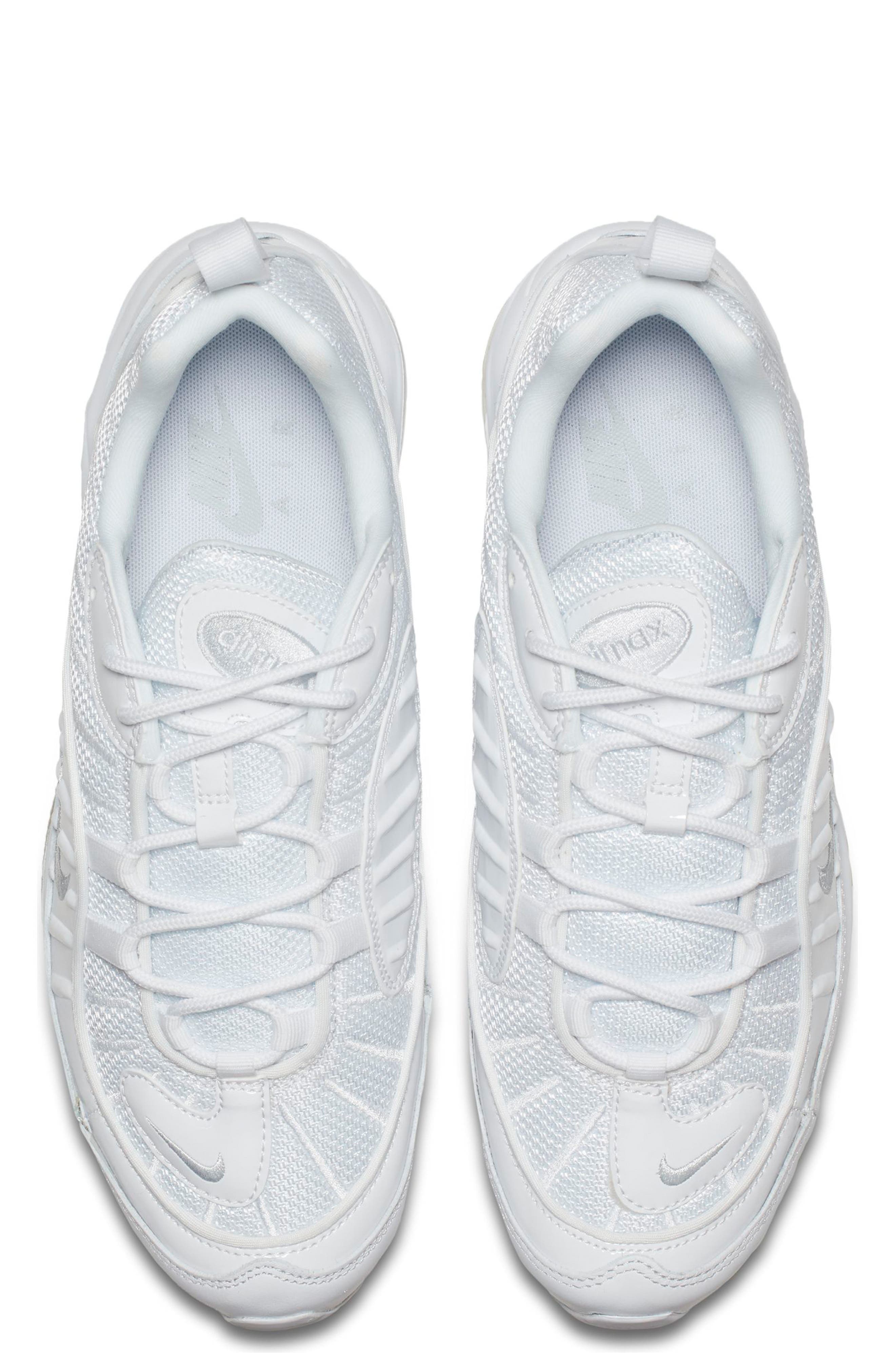Air Max 98 Sneaker, Alternate, color, WHITE/ PLATINUM/ BLACK/ SILVER