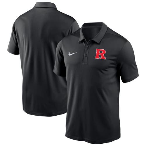 Nike Black Rutgers Scarlet Knights Performance Victory Solid Polo