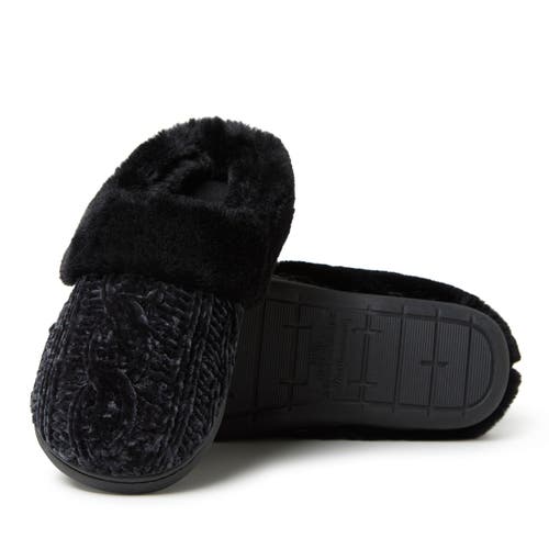 Shop Dearfoams Claire Cable Knit Chenille Clog Slipper In Black