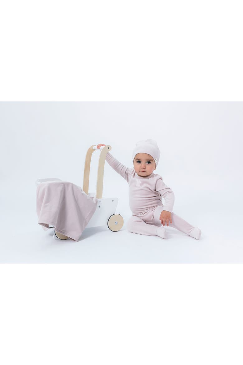 Girl Bunny Applique Velour Romper, Alternate, color, Primrose