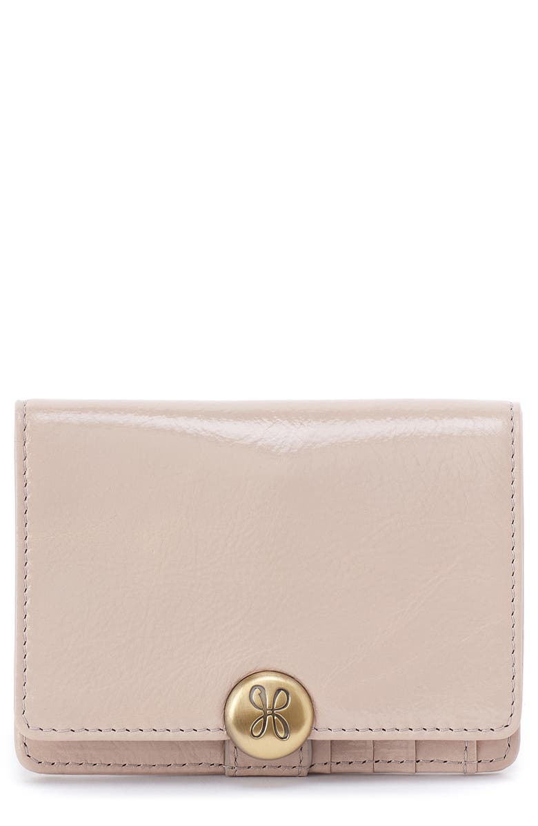 HOBO Small Hutton Leather Bifold Wallet, Main, color, Stone Gloss