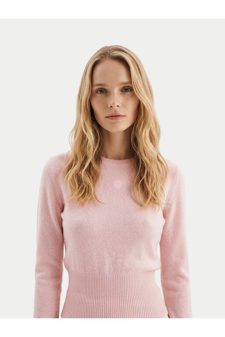 Cashmere Cinched-Waist Sweater, Alternate, color, peach-blush