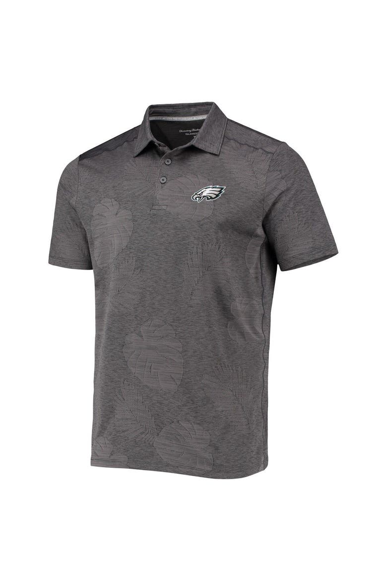 Men's Tommy Bahama Gray Philadelphia Eagles Palm Coast Delray Frond Allover IslandZone Polo, Alternate, color, Charcoal