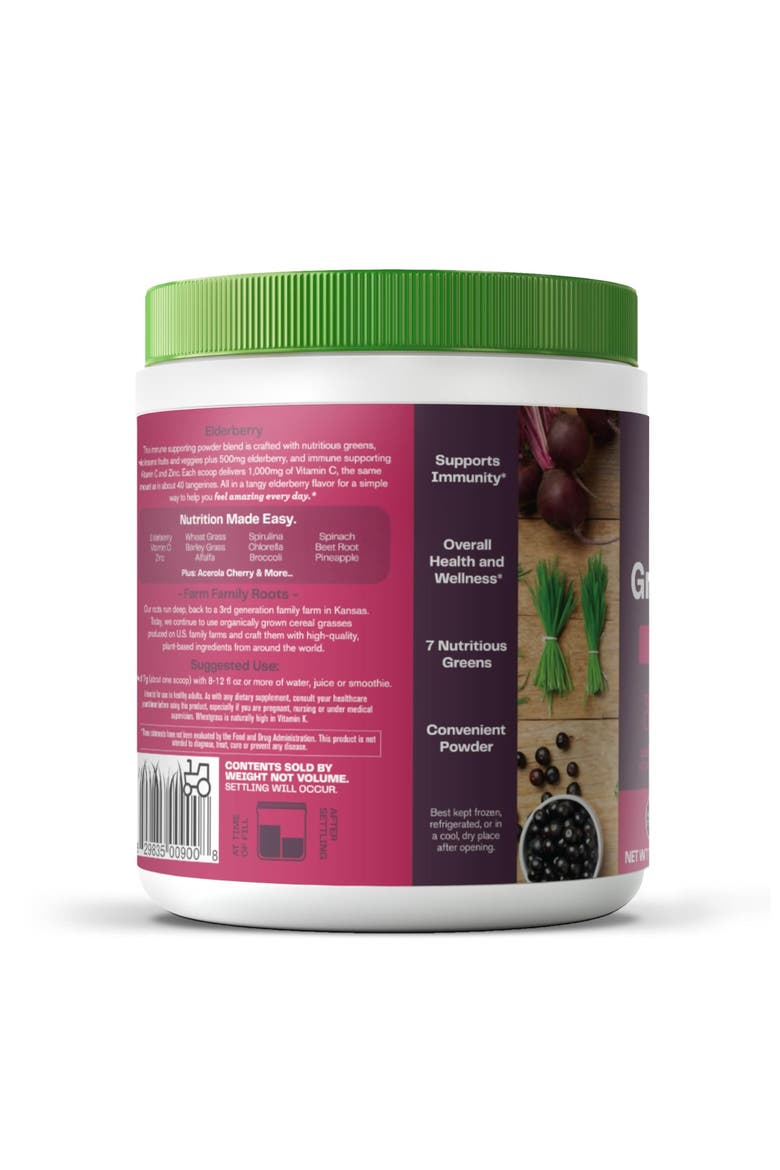 Greens Blend Immunity Powder Elderberry Superfood Supplement 7.4 oz, Alternate, color, None