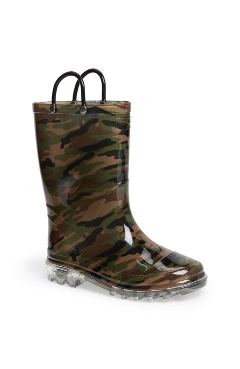 Camo Light-Up Waterproof Rain Boot (Toddler & Little Kid)