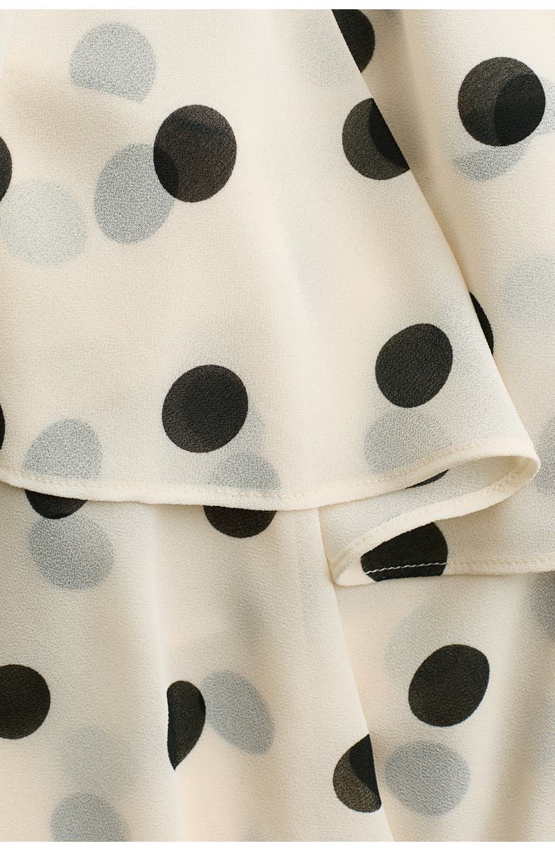 H&M Flounced halterneck dress, Alternate, color, White/Dotted