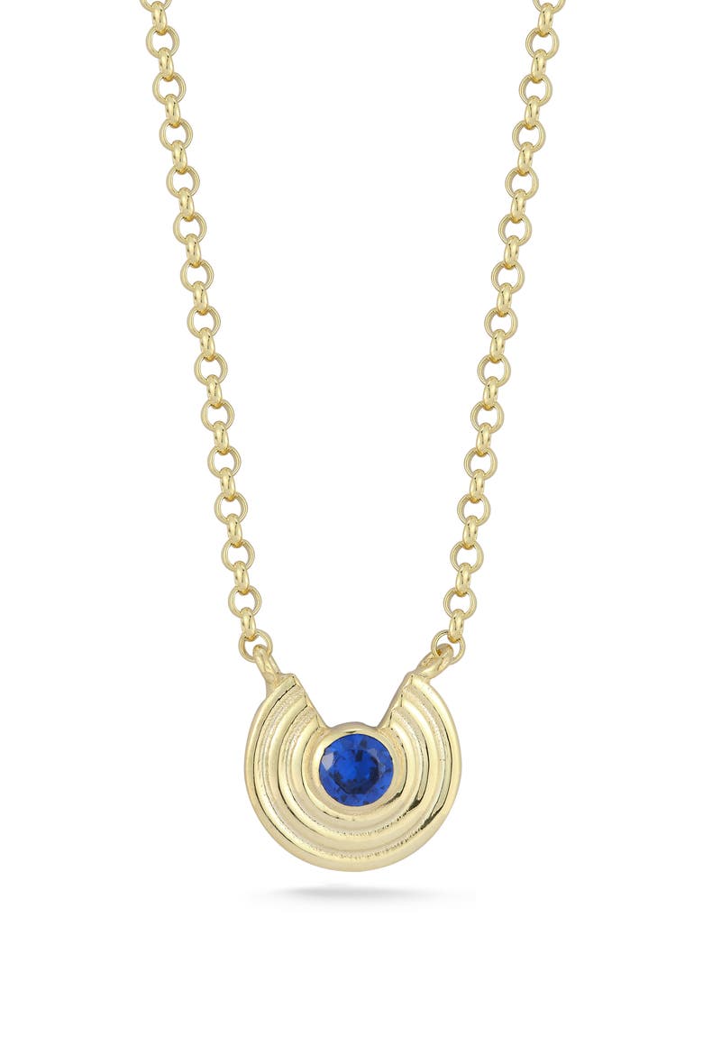 Cubic Zirconia Circle Pendant Necklace, Main, color, GOLD