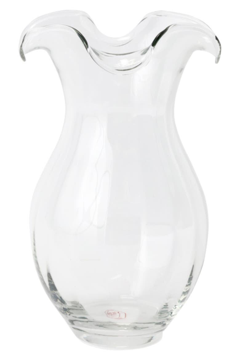 Hibiscus Medium Fluted Glass Vase, Main, color, NO COLOR