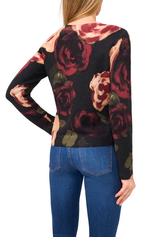 Halogenr Halogen(r) Floral Print Crewneck Sweater In Multi