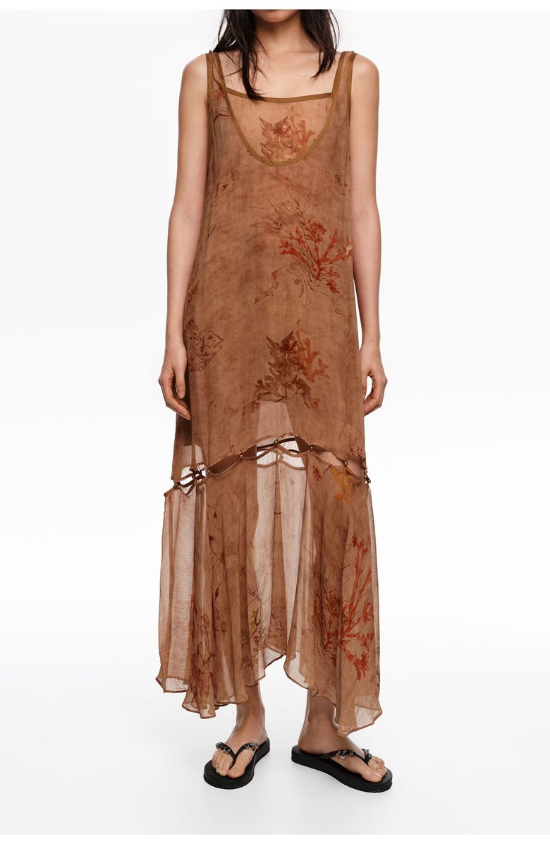 Bimba y Lola Dress With Buttoned Hem, Main, color, Underwater Garden