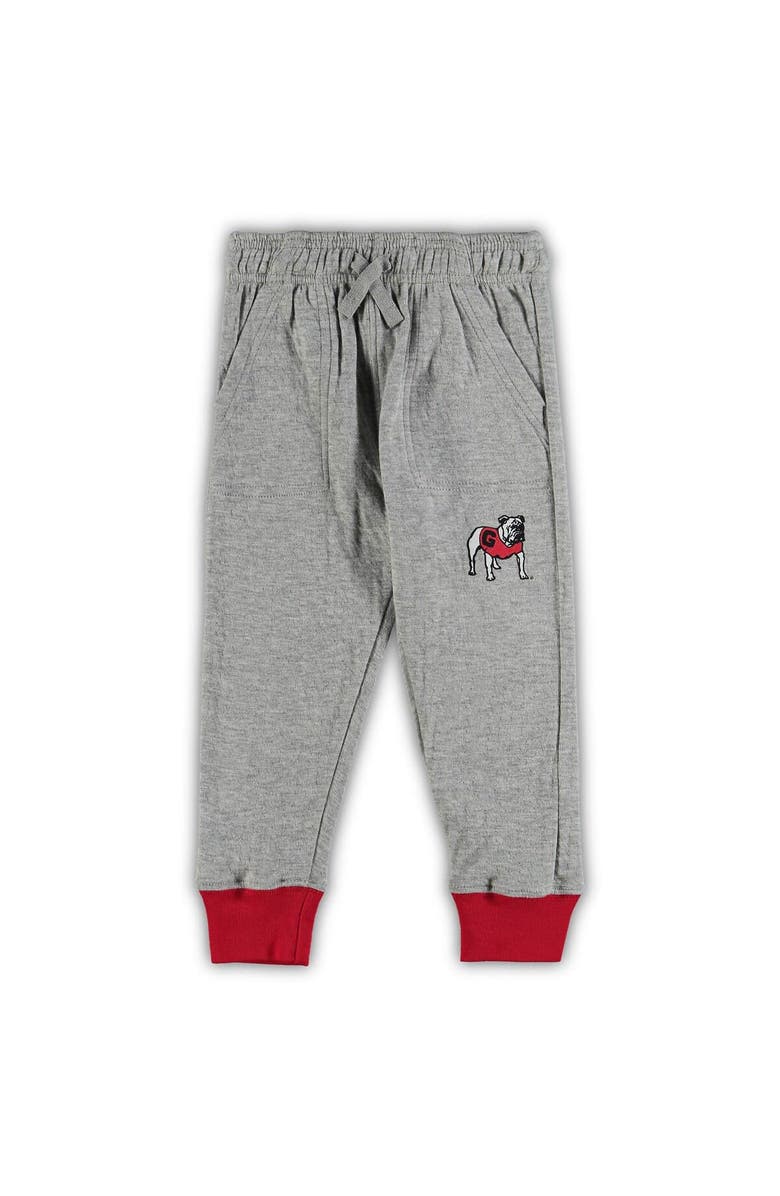 Wes & Willy Infant Wes & Willy Heathered Gray/Red Georgia Bulldogs Jie Jie Long Sleeve Bodysuit & Pants Set, Alternate, color, Heather Gray