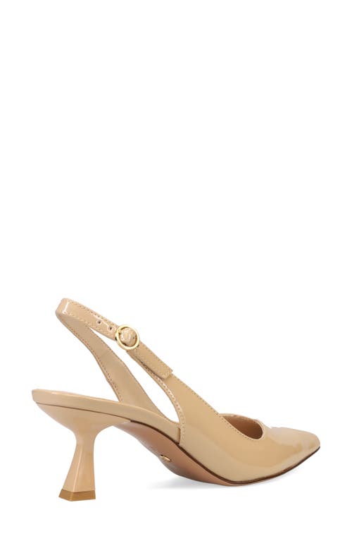 Pelle Moda Janah Slingback Pointed Toe Pump In Beige Patent