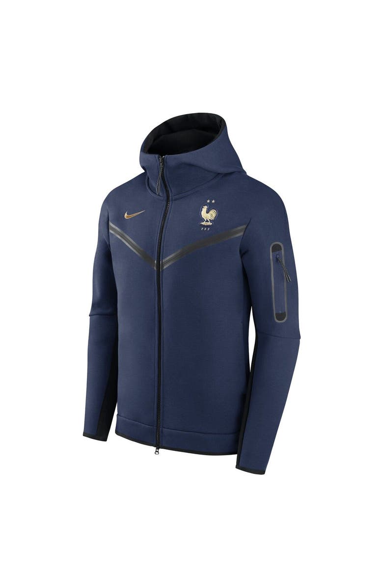 Nike Men's Nike Blue France National Team Logo Tech Fleece Full-Zip Hoodie, Alternate, color,